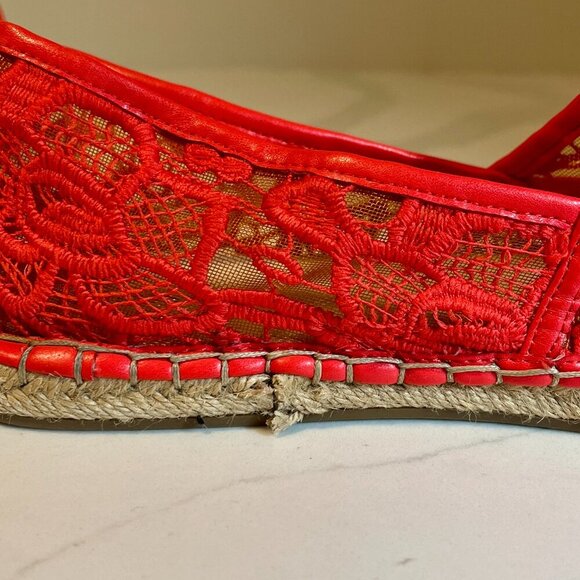 Merona Woman's Orange Lace Espadrilles Size 7 - Picture 9 of 11